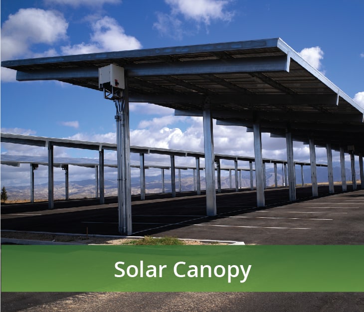 Solar Canopy Installation In A Parking Lot